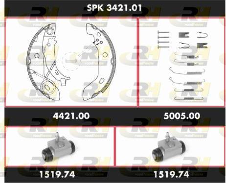 Roadhouse SPK 3421.01 - Комплект тормозных колодок, барабанные autosila-amz.com