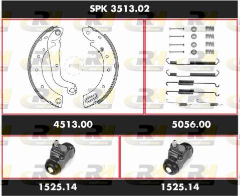 Roadhouse SPK 3513.02 - Комплект тормозных колодок, барабанные autosila-amz.com