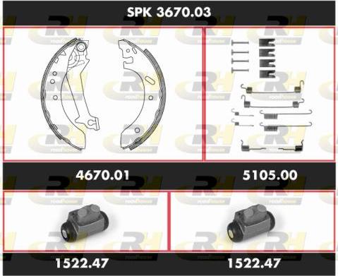 Roadhouse SPK 3670.03 - Комплект тормозных колодок, барабанные autosila-amz.com