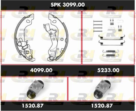 Roadhouse SPK 3099.00 - Комплект тормозных колодок, барабанные autosila-amz.com