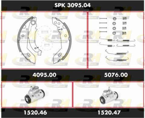 Roadhouse SPK 3095.04 - Комплект тормозных колодок, барабанные autosila-amz.com