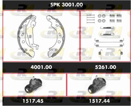 Roadhouse SPK 3001.00 - Комплект тормозных колодок, барабанные autosila-amz.com