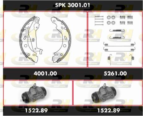 Roadhouse SPK 3001.01 - Комплект тормозных колодок, барабанные autosila-amz.com