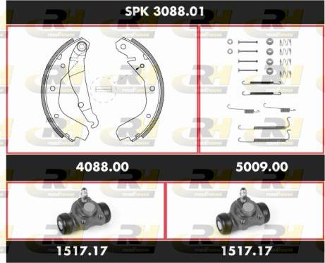 Roadhouse SPK 3088.01 - Комплект тормозных колодок, барабанные autosila-amz.com