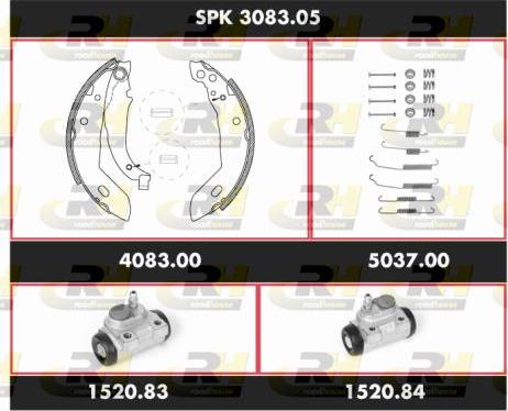 Roadhouse SPK 3083.05 - Комплект тормозных колодок, барабанные autosila-amz.com