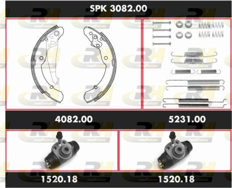 Roadhouse SPK 3082.00 - Комплект тормозных колодок, барабанные autosila-amz.com