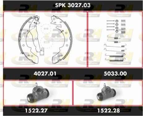 Roadhouse SPK 3027.03 - Комплект тормозных колодок, барабанные autosila-amz.com