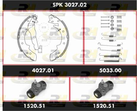 Roadhouse SPK 3027.02 - Комплект тормозных колодок, барабанные autosila-amz.com