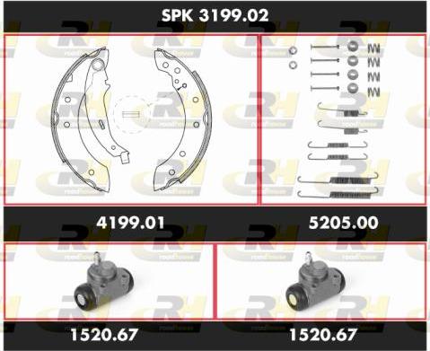 Roadhouse SPK 3199.02 - Комплект тормозных колодок, барабанные autosila-amz.com