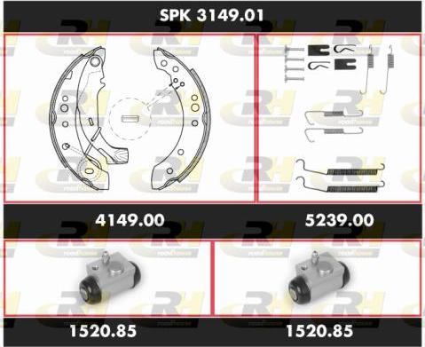 Roadhouse SPK 3149.01 - Комплект тормозных колодок, барабанные autosila-amz.com