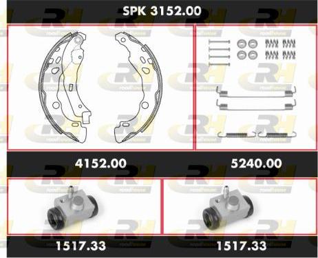 Roadhouse SPK 3152.00 - Комплект тормозных колодок, барабанные autosila-amz.com