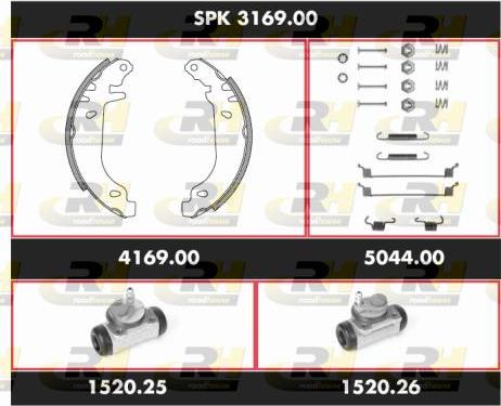 Roadhouse SPK 3169.00 - Комплект тормозных колодок, барабанные autosila-amz.com