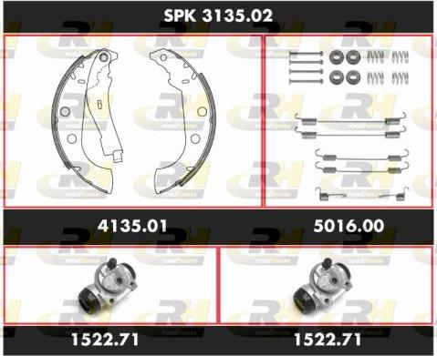 Roadhouse SPK 3135.02 - Комплект тормозных колодок, барабанные autosila-amz.com