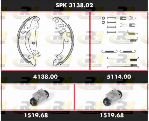 Roadhouse SPK 3138.02 - Комплект тормозных колодок, барабанные autosila-amz.com