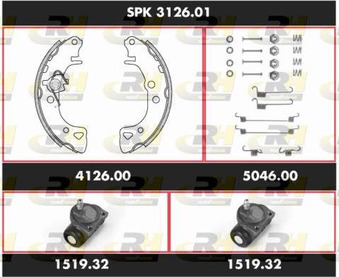 Roadhouse SPK 3126.01 - Комплект тормозных колодок, барабанные autosila-amz.com