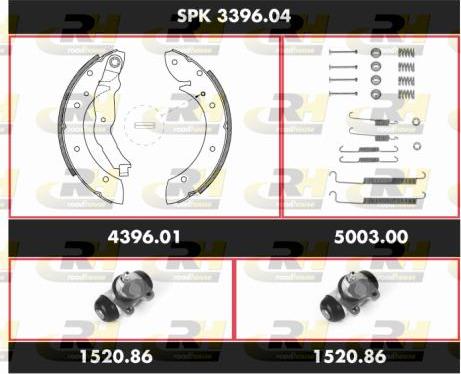 Roadhouse SPK 3396.04 - Комплект тормозных колодок, барабанные autosila-amz.com