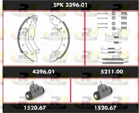 Roadhouse SPK 3396.01 - Комплект тормозных колодок, барабанные autosila-amz.com