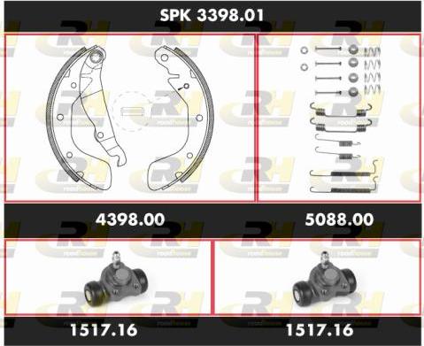 Roadhouse SPK 3398.01 - Комплект тормозных колодок, барабанные autosila-amz.com