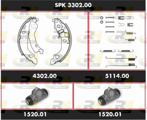 Roadhouse SPK 3302.00 - Комплект тормозных колодок, барабанные autosila-amz.com