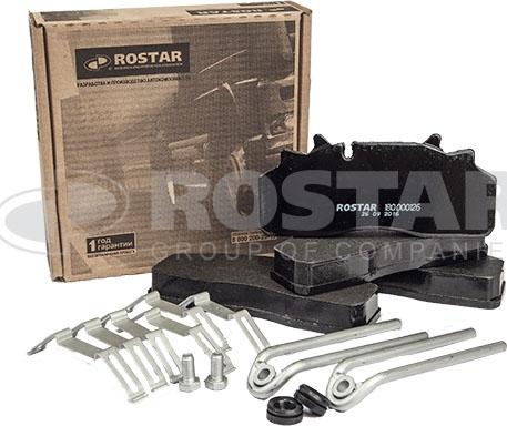 Rostar 180.000126 - Тормозные колодки, дисковые, комплект autosila-amz.com