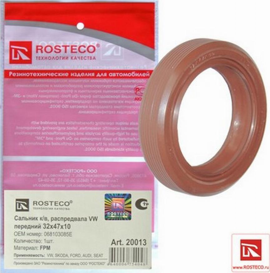 Rosteco 20013 - Уплотняющее кольцо, коленчатый вал autosila-amz.com