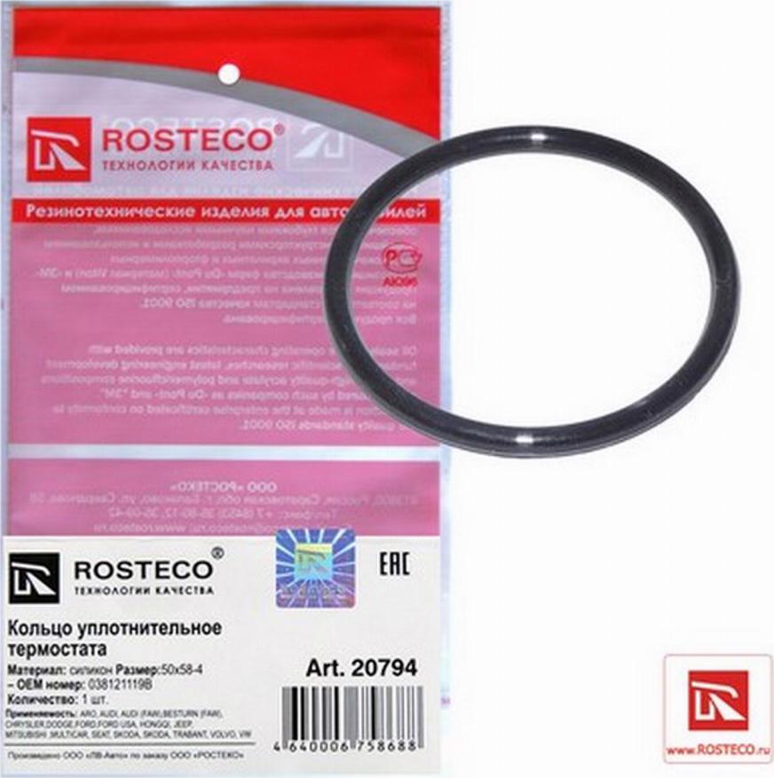 Rosteco 20794 - Прокладка, термостат autosila-amz.com