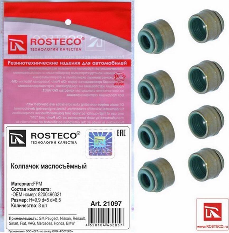 Rosteco 21097 - Уплотнительное кольцо, стержень клапана autosila-amz.com