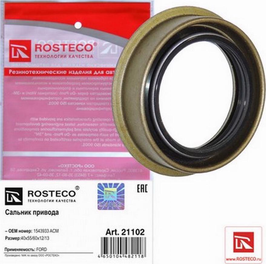 Rosteco 21102 - Уплотняющее кольцо, дифференциал autosila-amz.com