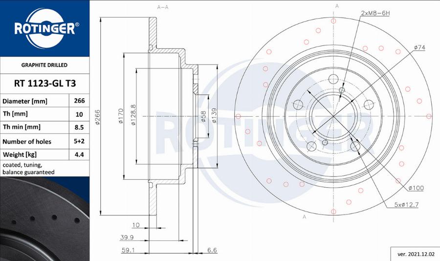 Rotinger RT 1123-GL T3 - Тормозной диск autosila-amz.com