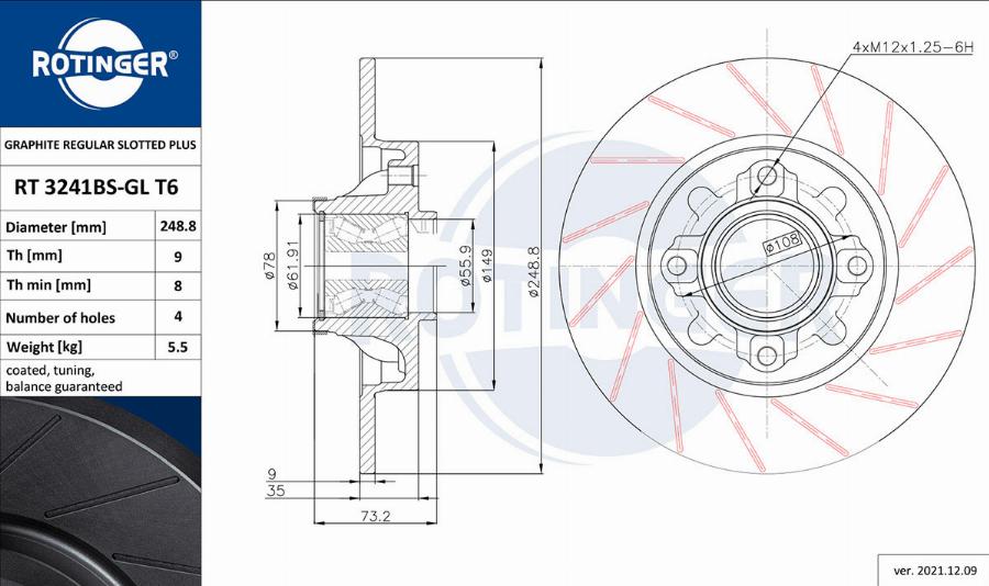 Rotinger RT 3241BS-GL T6 - Тормозной диск autosila-amz.com