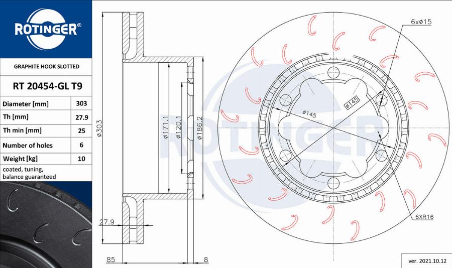 Rotinger RT 20454-GL T9 - Тормозной диск autosila-amz.com