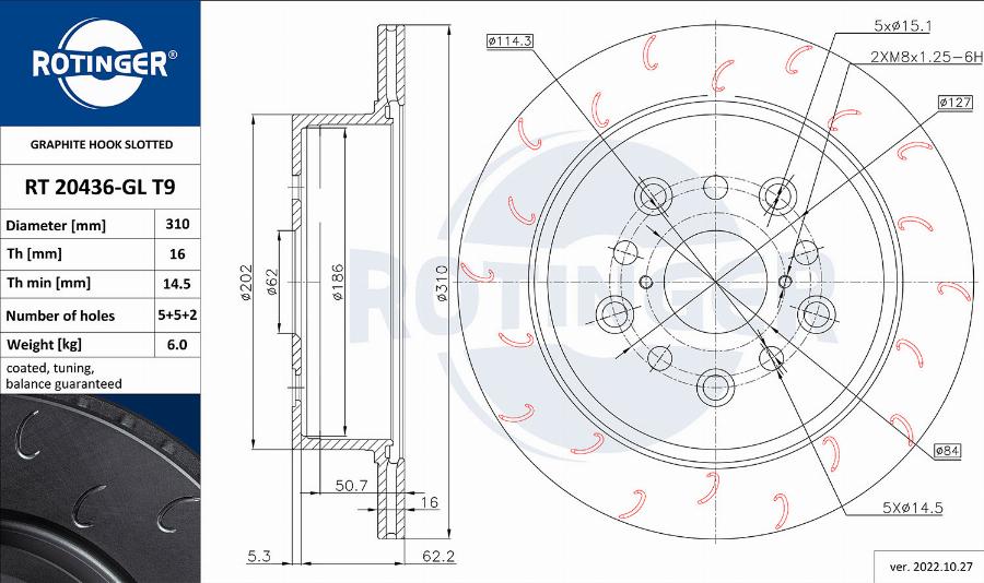 Rotinger RT 20436-GL T9 - Тормозной диск autosila-amz.com