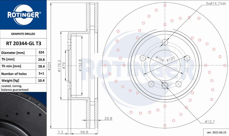 Rotinger RT 20344-GL T3 - Тормозной диск autosila-amz.com