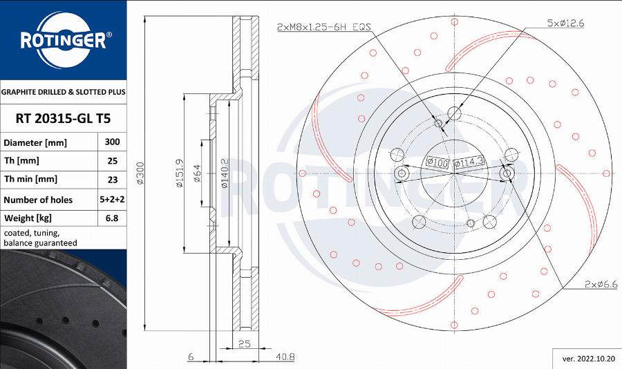 Rotinger RT 20315-GL T5 - Тормозной диск autosila-amz.com