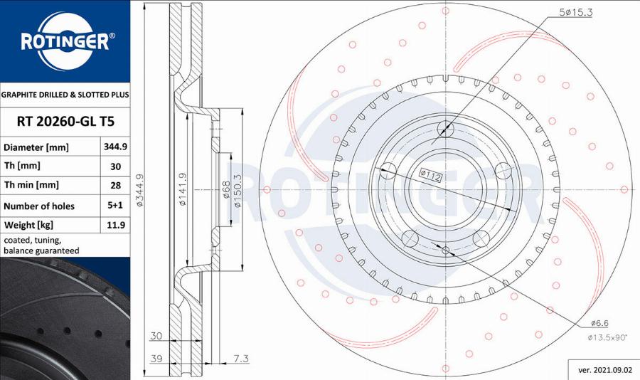 Rotinger RT 20260-GL T5 - Тормозной диск autosila-amz.com