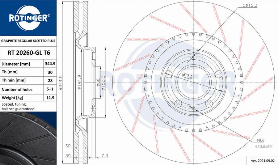 Rotinger RT 20260-GL T6 - Тормозной диск autosila-amz.com