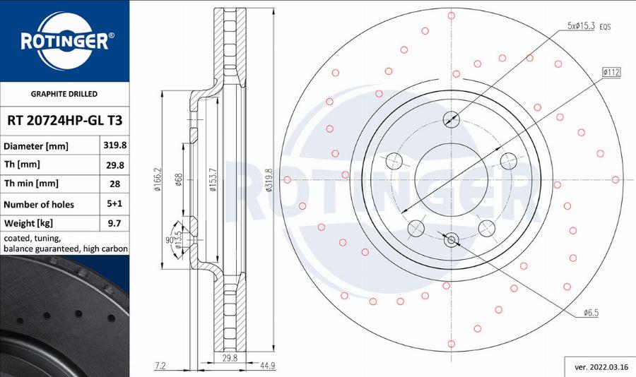 Rotinger RT 20724HP-GL T3 - Тормозной диск autosila-amz.com