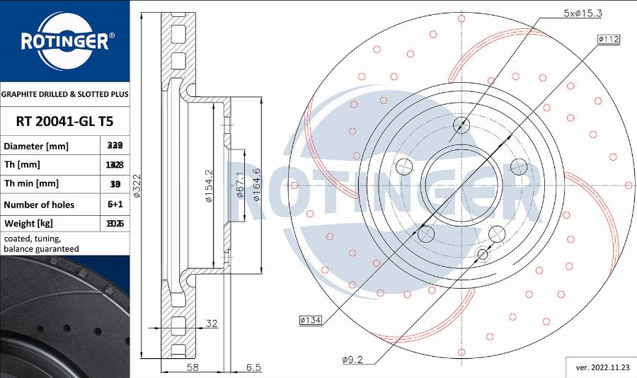Rotinger RT 20720-GL T5 - Тормозной диск autosila-amz.com