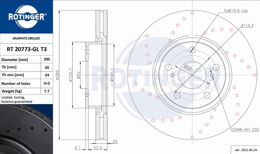 Rotinger RT 20773-GL T3 - Тормозной диск autosila-amz.com