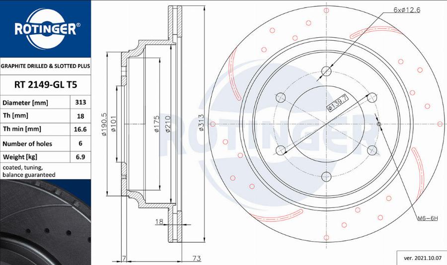 Rotinger RT 2149-GL T5 - Тормозной диск autosila-amz.com