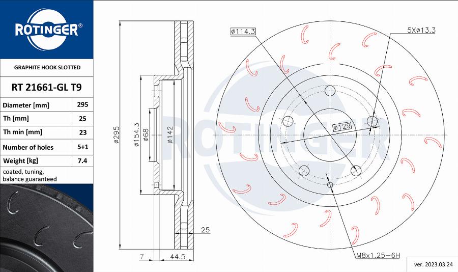 Rotinger RT 21661-GL T9 - Тормозной диск autosila-amz.com