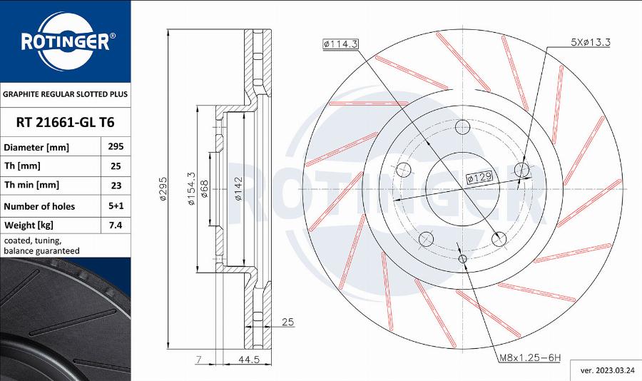 Rotinger RT 21661-GL T6 - Тормозной диск autosila-amz.com