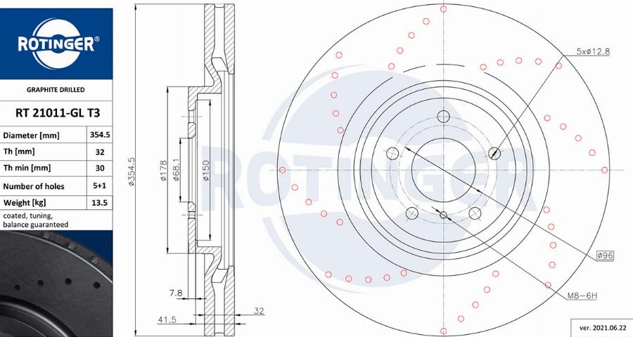 Rotinger RT 21011-GL T3 - Тормозной диск autosila-amz.com