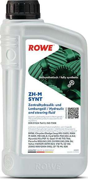 ROWE 30509-0010-99 - Rowe Специальная гидравлическая жидкость HIGHTEC ZH-M 30509-0010-99 autosila-amz.com