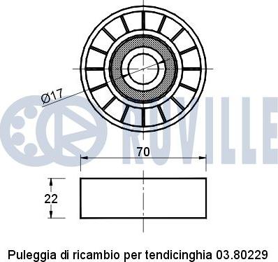 Ruville 540918 - 540918-RV_ролик натяжной с механ. натяжен.!\ Opel Astra G 1.2 16V/Corsa B/C/Agila 1.0/1.2 98> autosila-amz.com