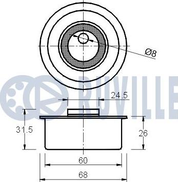 Ruville 540406 - Натяжной ролик, зубчатый ремень ГРМ autosila-amz.com