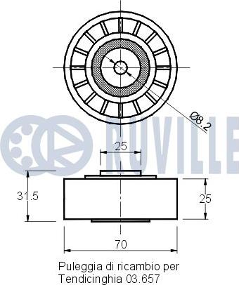 Ruville 540064 - Ролик, поликлиновый ремень autosila-amz.com