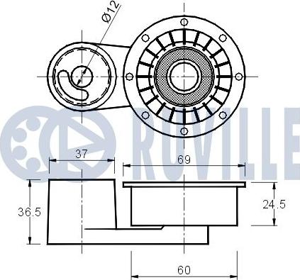 Ruville 540008 - Натяжной ролик, зубчатый ремень ГРМ autosila-amz.com