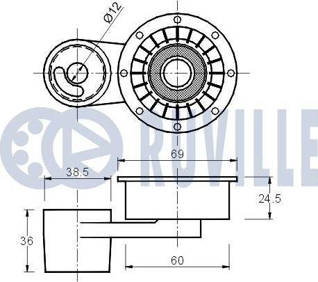 Ruville 540007 - Натяжной ролик, зубчатый ремень ГРМ autosila-amz.com