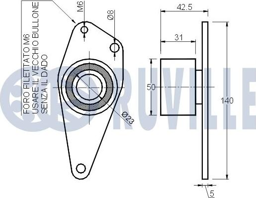 Ruville 540080 - Направляющий ролик, зубчатый ремень ГРМ autosila-amz.com